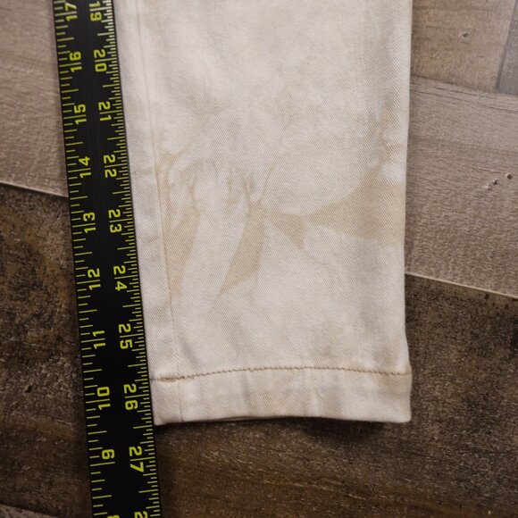 HUE Skinny Jean Jeggings Women’s Medium Cream Tie-Dye Stretch Denim 26.5” Inseam - Picture 5 of 10